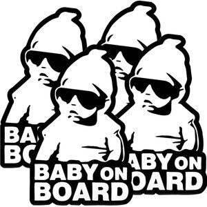 Baby On Board Stickers for Cars - 4 pieces